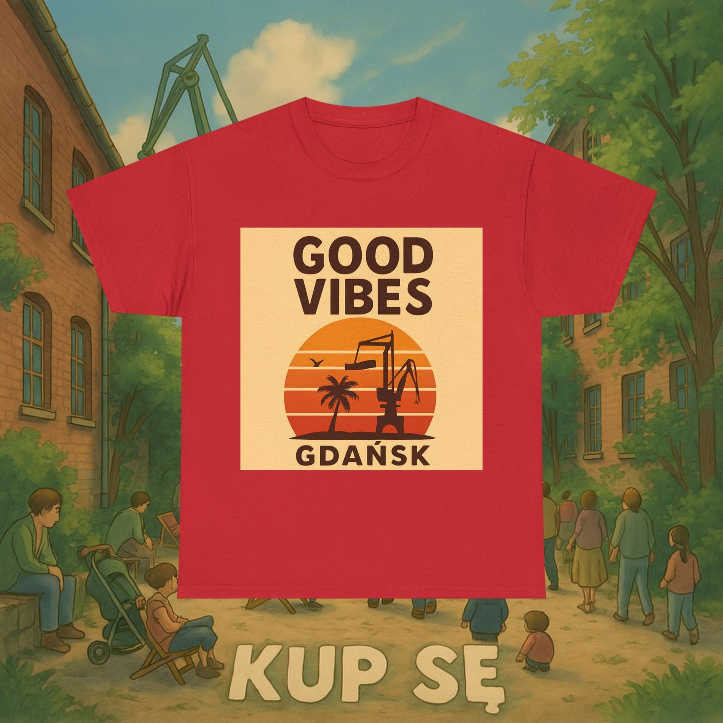 KupSe Good Vibes Desert Style t-shirt - Unisex Heavy Cotton Tee