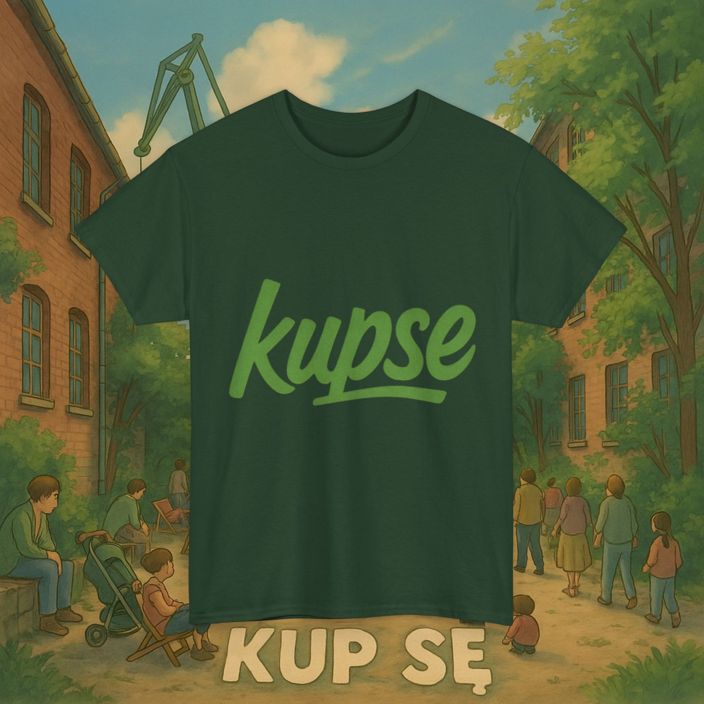 KupSe Logo Green Style t-shirt - Unisex Heavy Cotton Tee