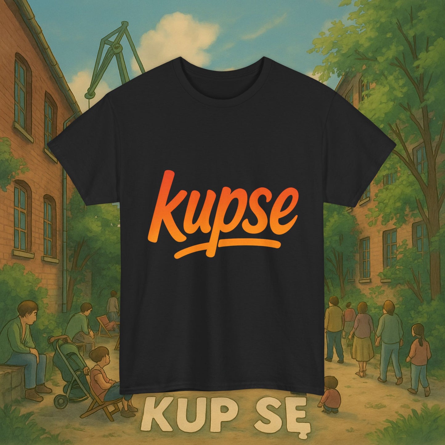 KupSe Logo Orange Style t-shirt - Unisex Heavy Cotton Tee