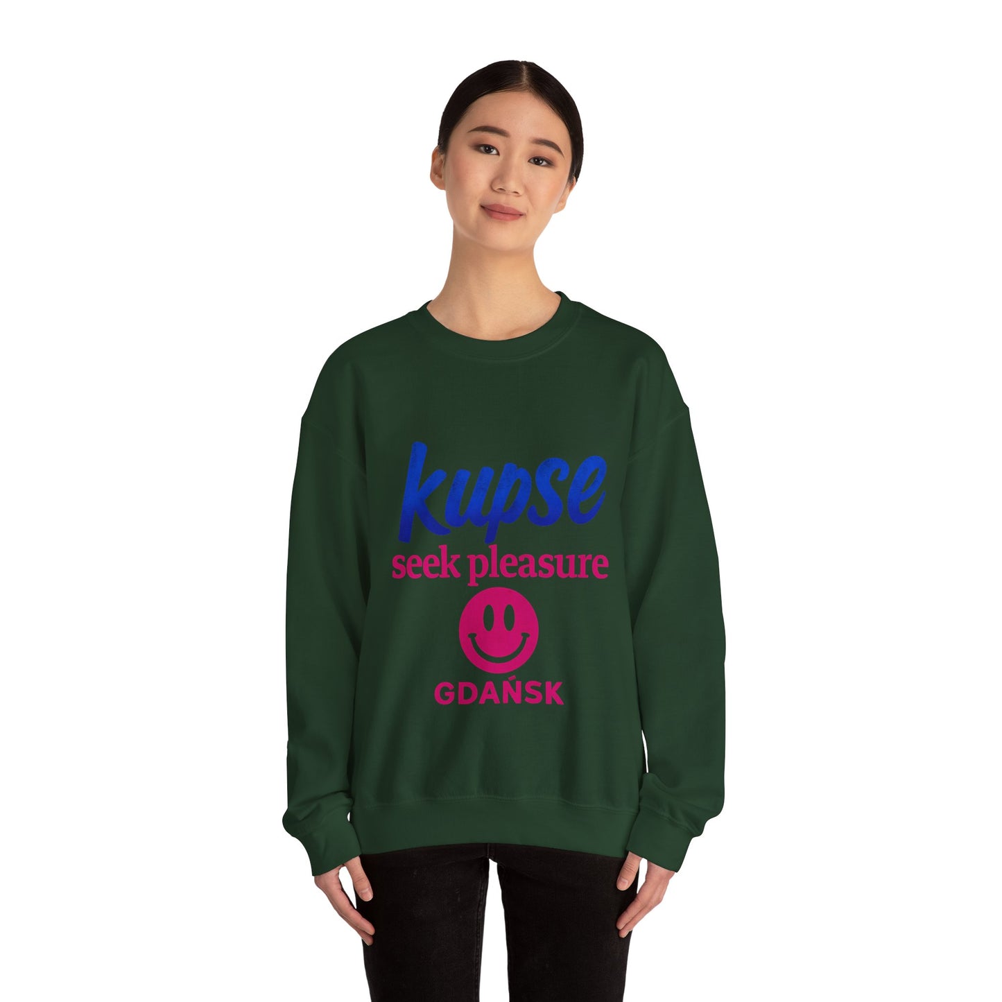Bluza unisex z grafiką Kup Se Seek Pleasure – klasyczny crewneck i miejski styl