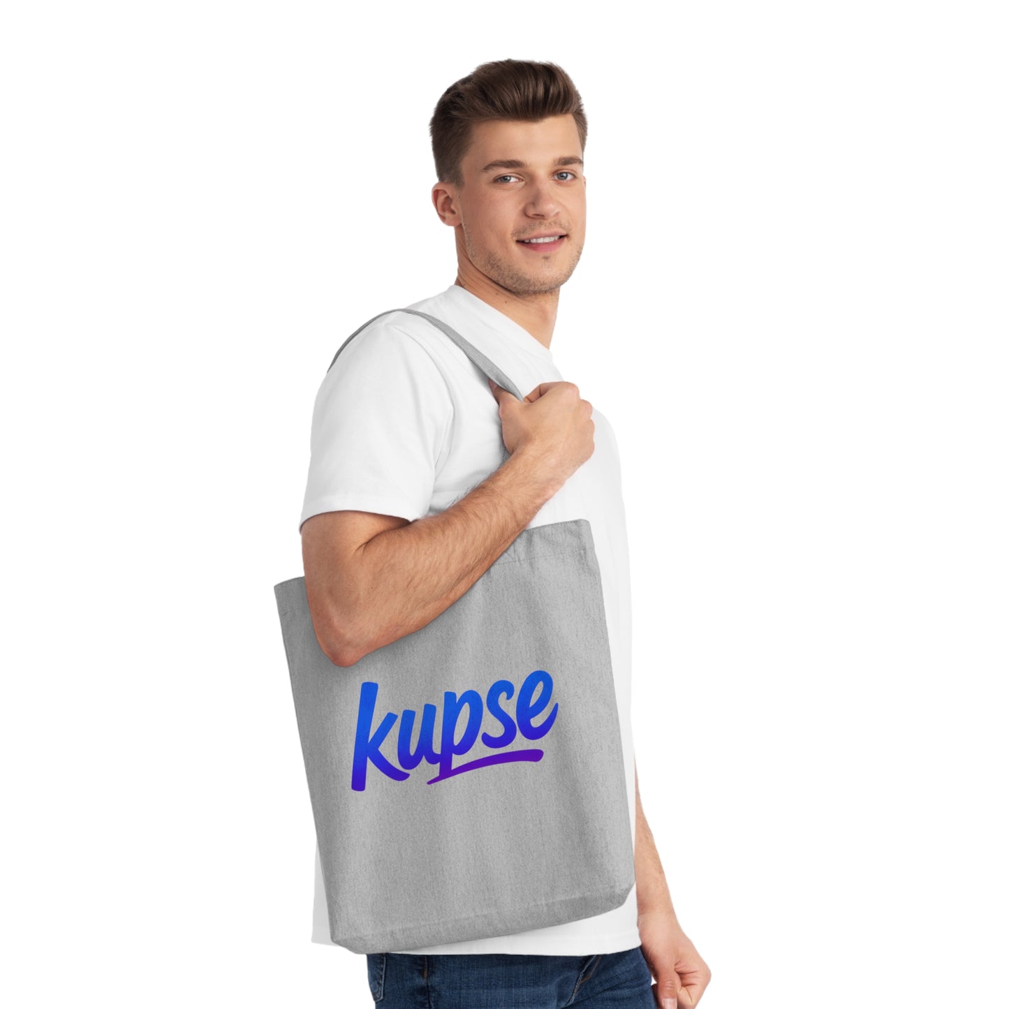 Tkana Torba na Ramię Kup Se Logo Blue – Styl i Ekologia w Jednym