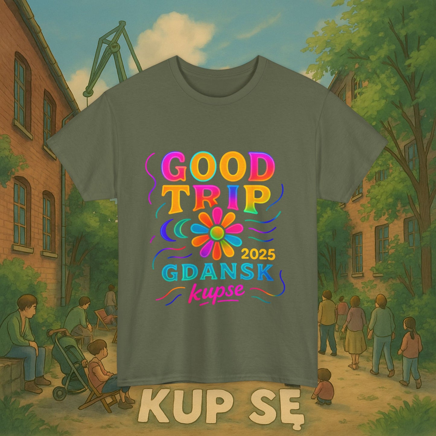KupSe Good Trip Gdansk Style t-shirt - Unisex Heavy Cotton Tee
