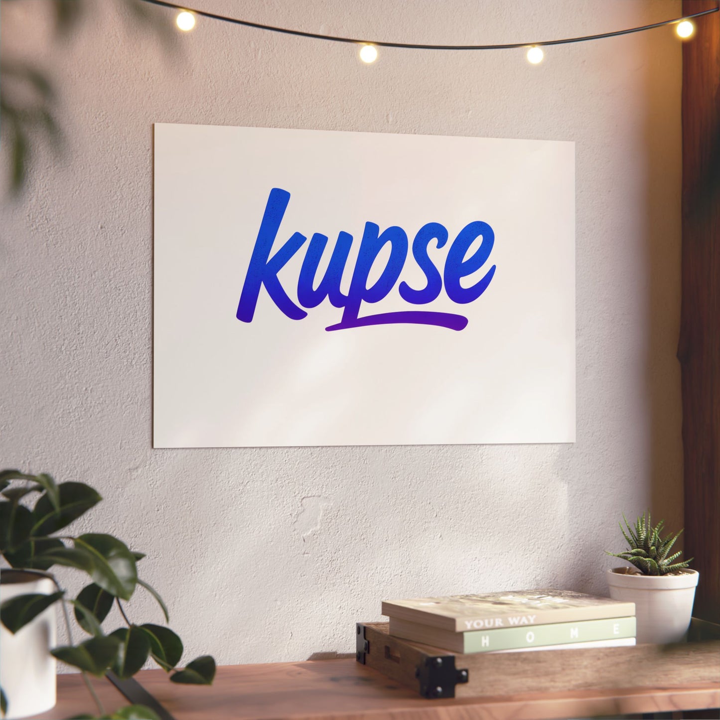 Obraz na panelu aluminiowym Kupse Logo Blue – trwały wydruk w stylu Kup Se