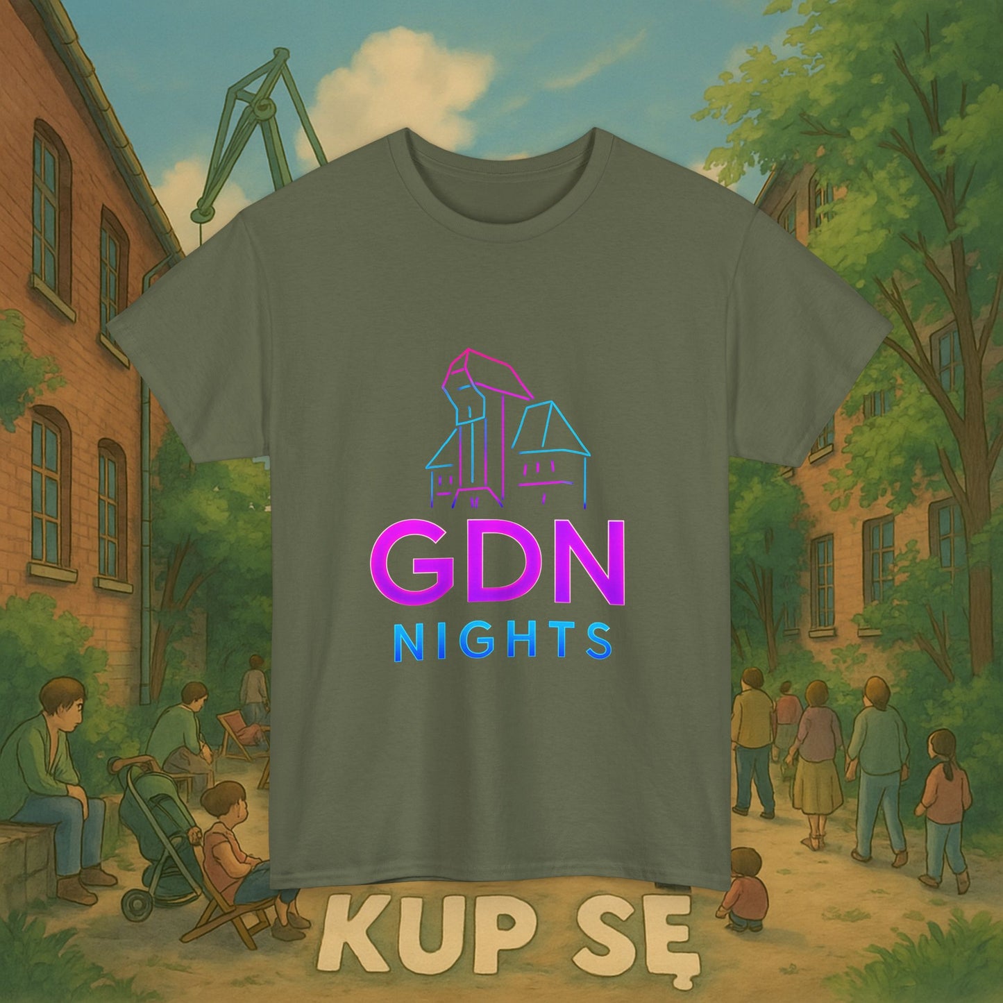 KupSe GDN Nights Style t-shirt - Unisex Heavy Cotton Tee