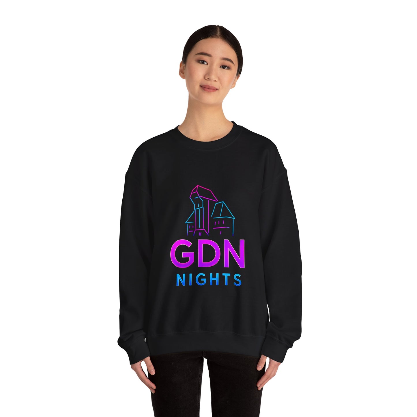 Bluza unisex z grafiką Kup Se GDN Nights – klasyczny crewneck i miejski styl