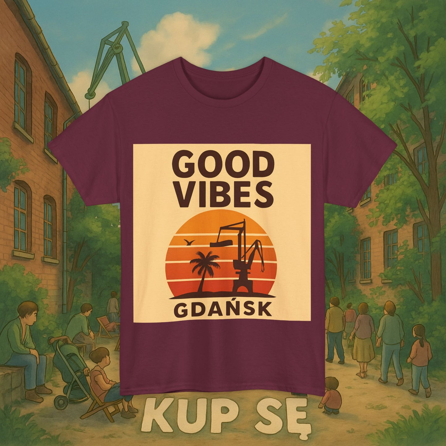 KupSe Good Vibes Desert Style t-shirt - Unisex Heavy Cotton Tee