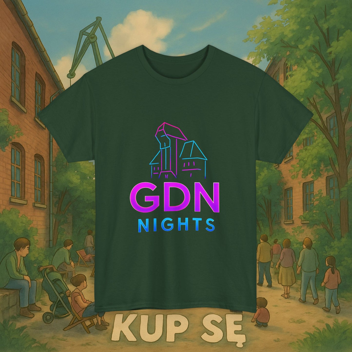 KupSe GDN Nights Style t-shirt - Unisex Heavy Cotton Tee