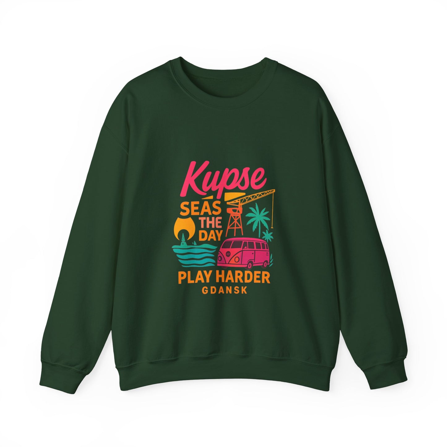 Bluza unisex z grafiką Kup Se Play Harder – klasyczny crewneck i miejski styl
