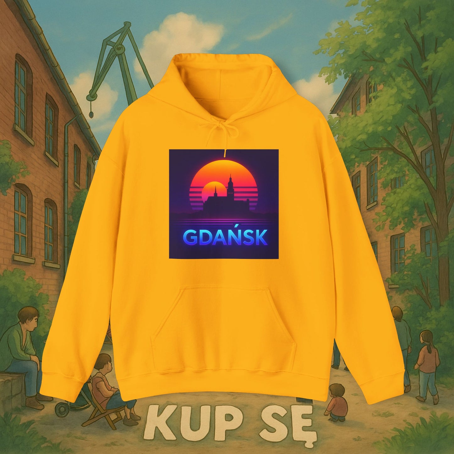 Unisex Heavy Blend Hoodie – Panorama Gdańsk – Kup Se