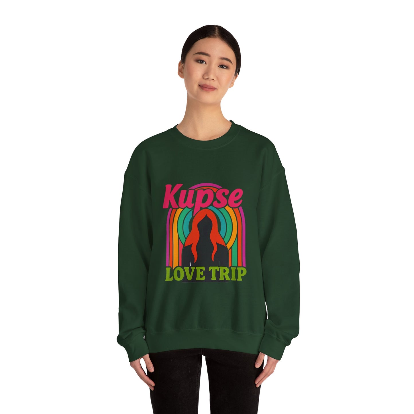 Bluza unisex z grafiką Kup Se Love Trip – klasyczny crewneck i miejski styl