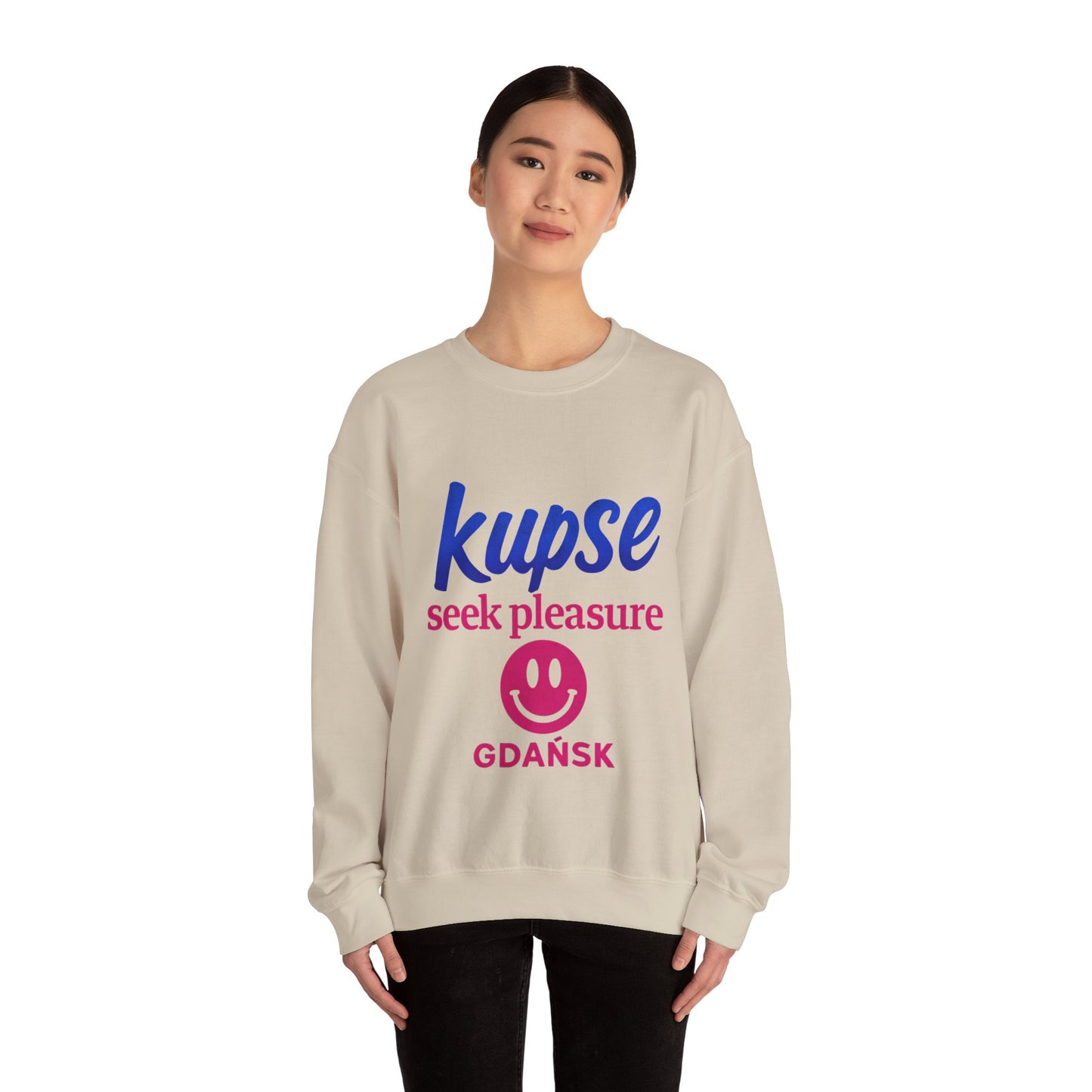Bluza unisex z grafiką Kup Se Seek Pleasure – klasyczny crewneck i miejski styl
