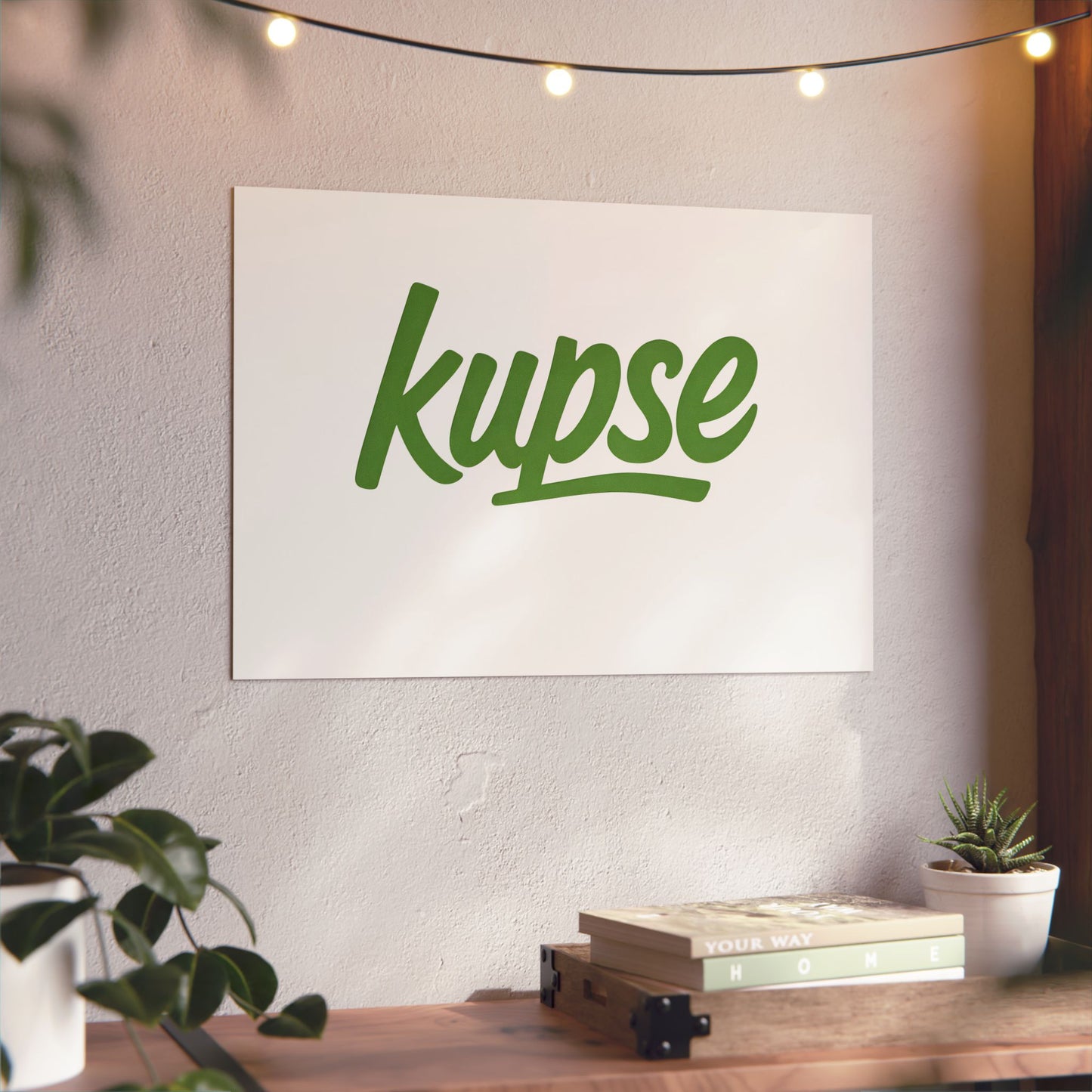 Obraz na panelu aluminiowym Kupse Logo Green – trwały wydruk w stylu Kup Se