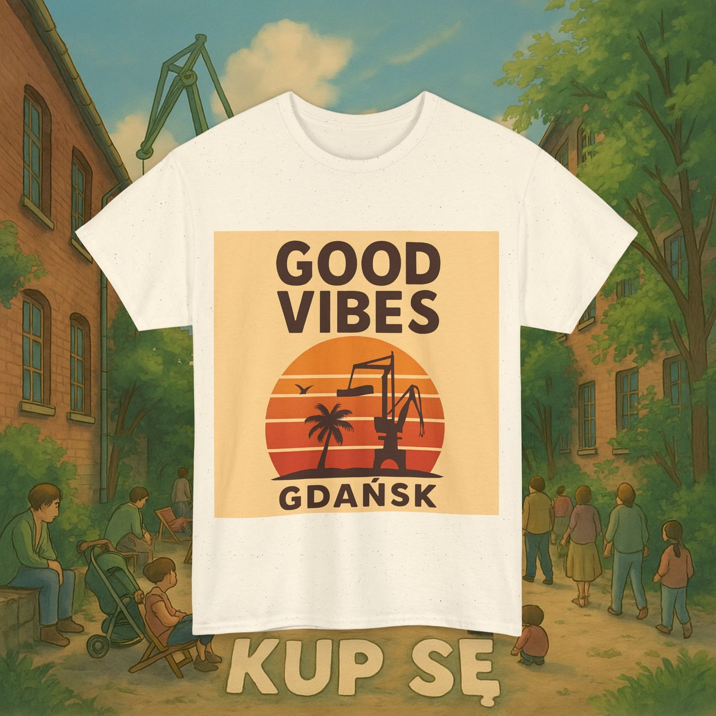 KupSe Good Vibes Desert Style t-shirt - Unisex Heavy Cotton Tee