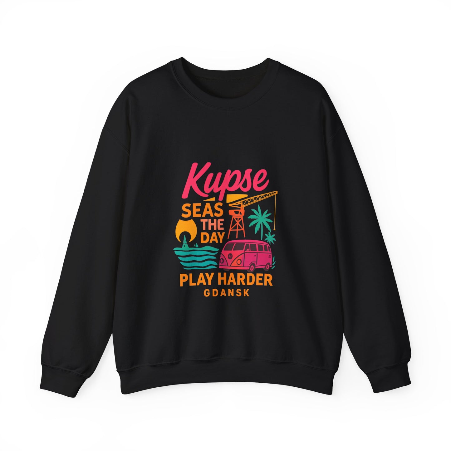 Bluza unisex z grafiką Kup Se Play Harder – klasyczny crewneck i miejski styl