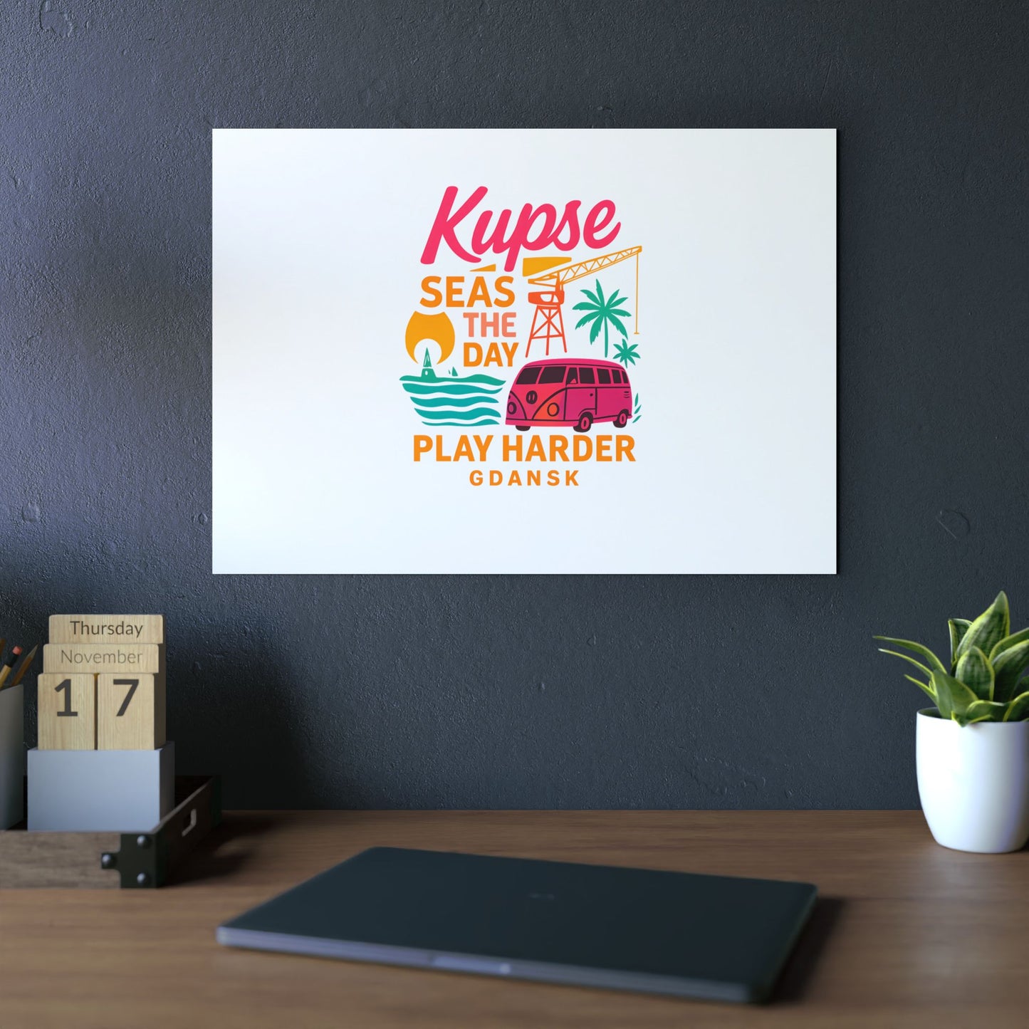 Obraz na panelu aluminiowym Play Harder – trwały wydruk w stylu Kup Se