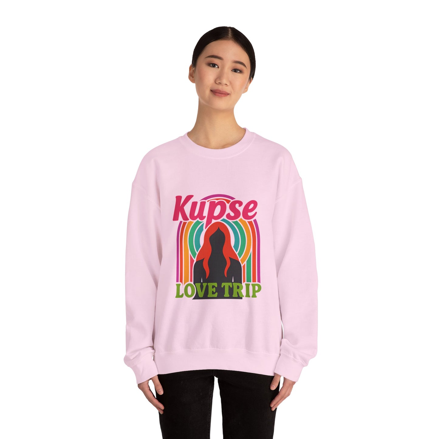 Bluza unisex z grafiką Kup Se Love Trip – klasyczny crewneck i miejski styl