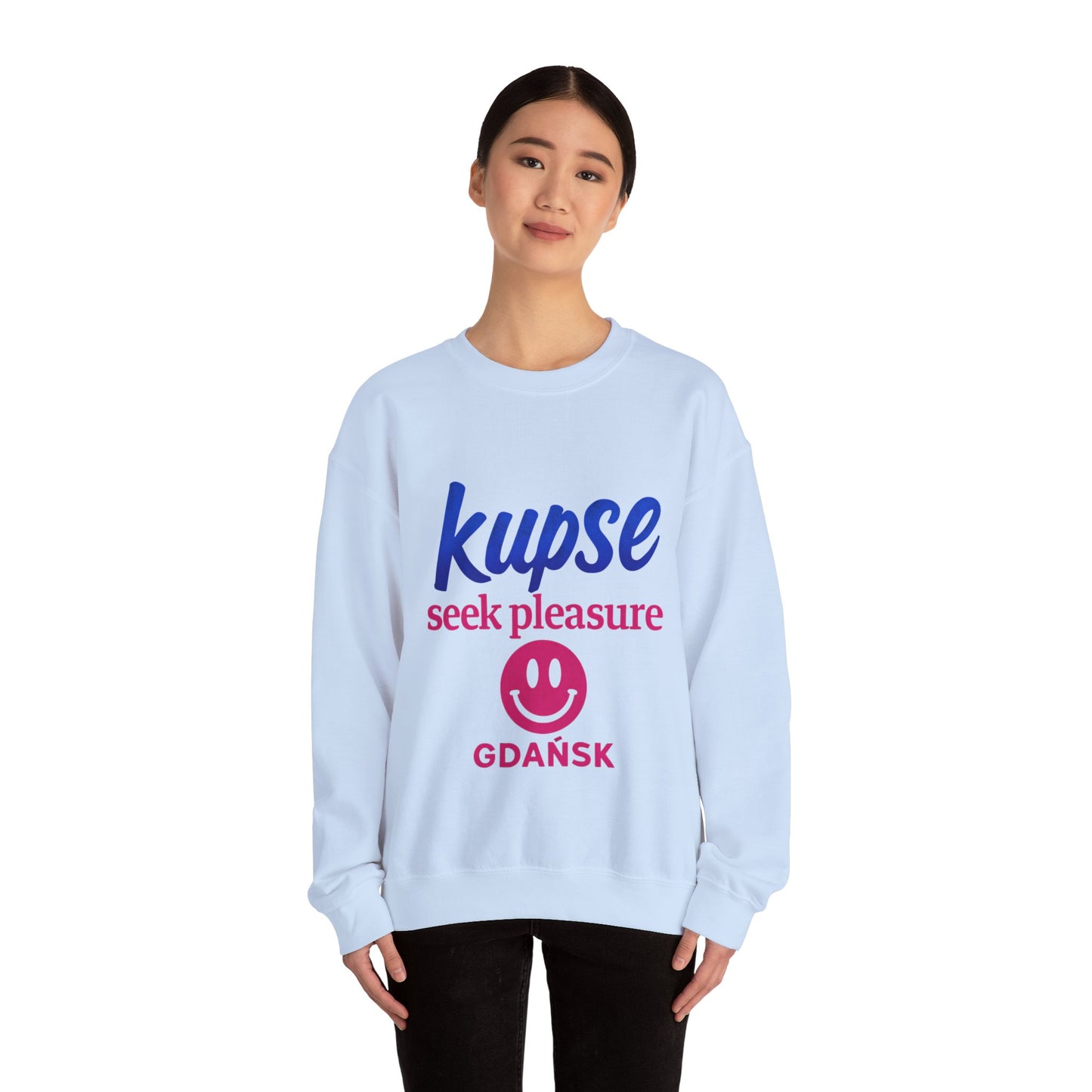 Bluza unisex z grafiką Kup Se Seek Pleasure – klasyczny crewneck i miejski styl