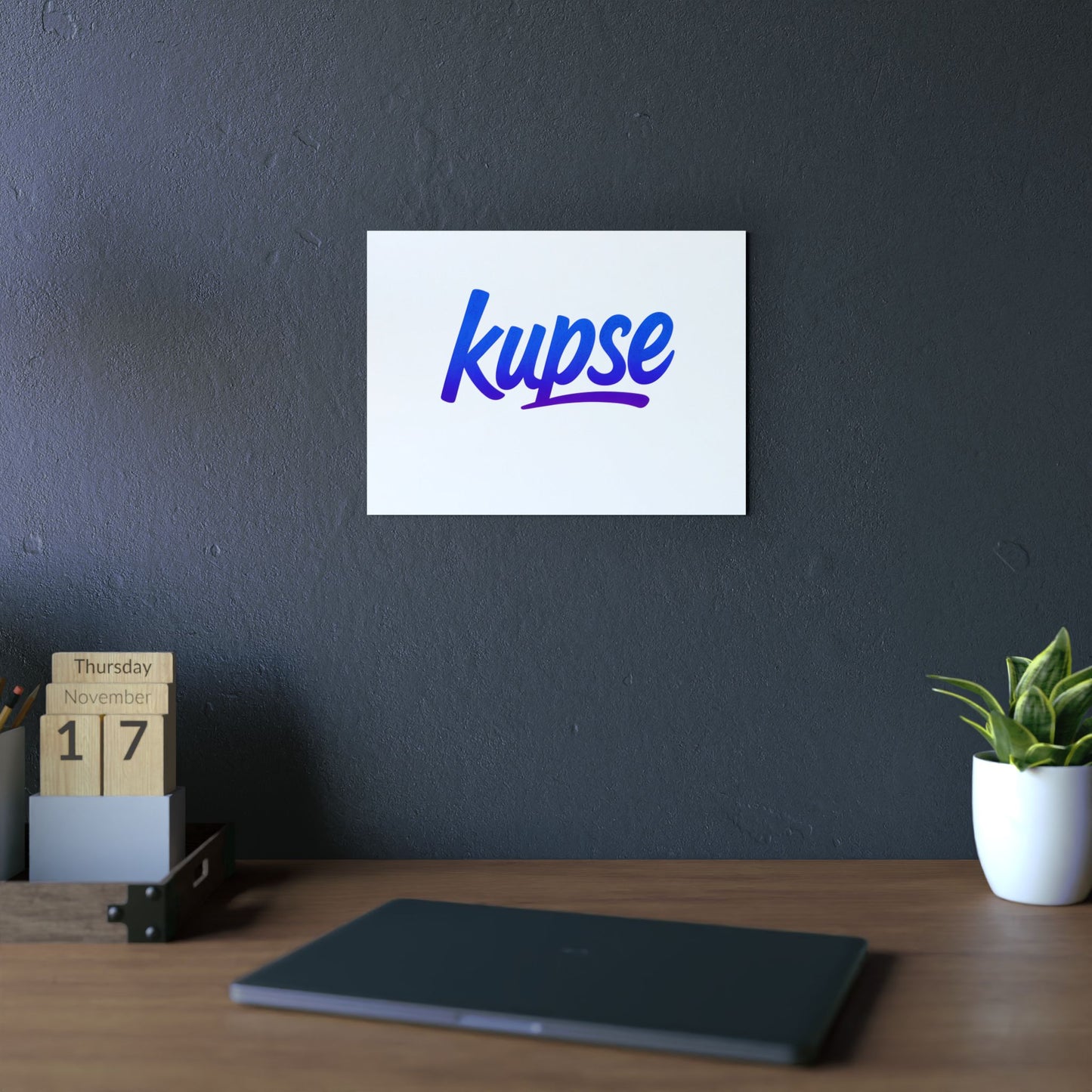 Obraz na panelu aluminiowym Kupse Logo Blue – trwały wydruk w stylu Kup Se