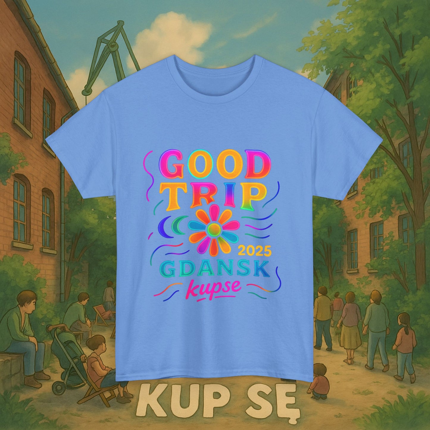 KupSe Good Trip Gdansk Style t-shirt - Unisex Heavy Cotton Tee