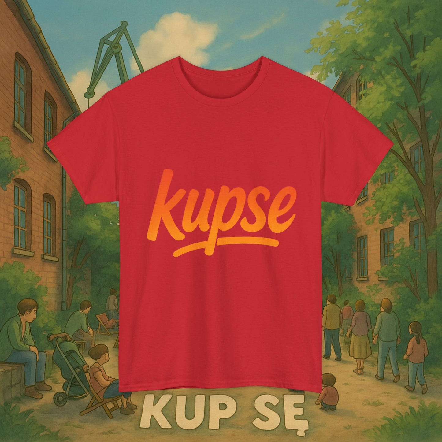 KupSe Logo Orange Style t-shirt - Unisex Heavy Cotton Tee