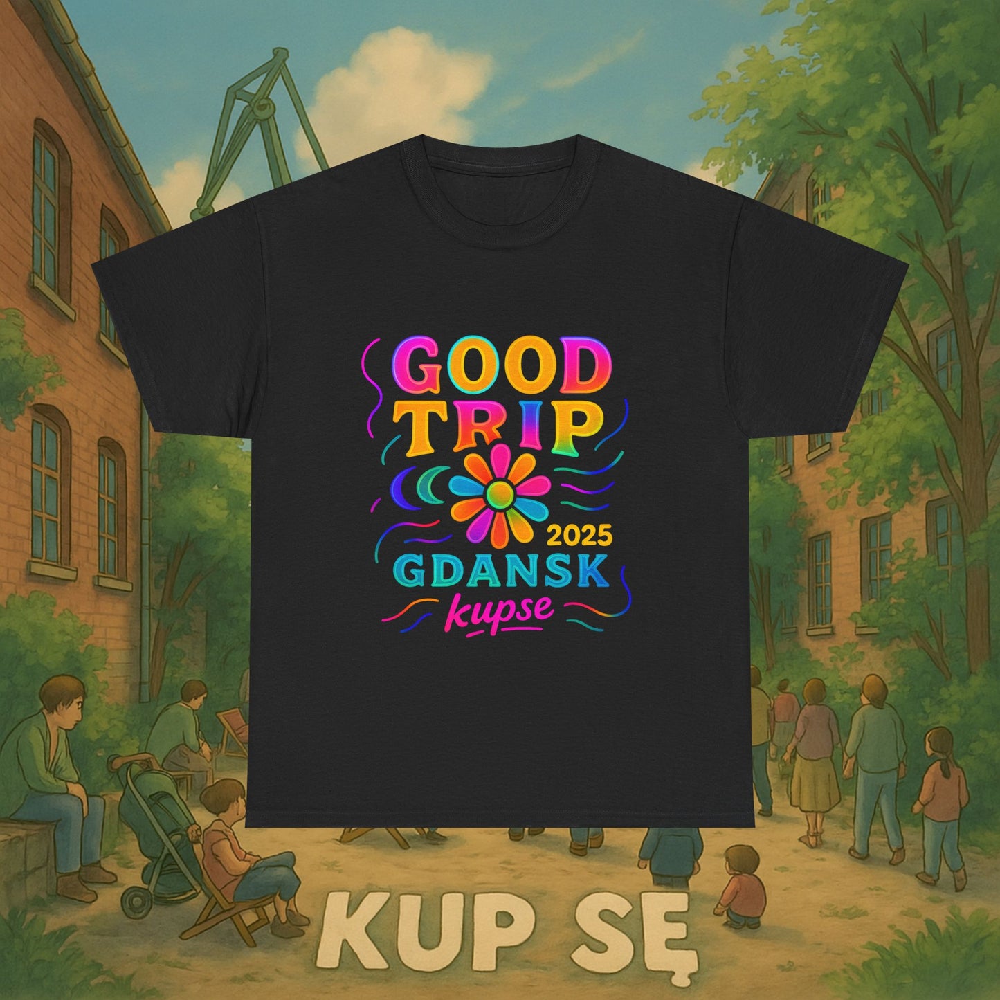 KupSe Good Trip Gdansk Style t-shirt - Unisex Heavy Cotton Tee