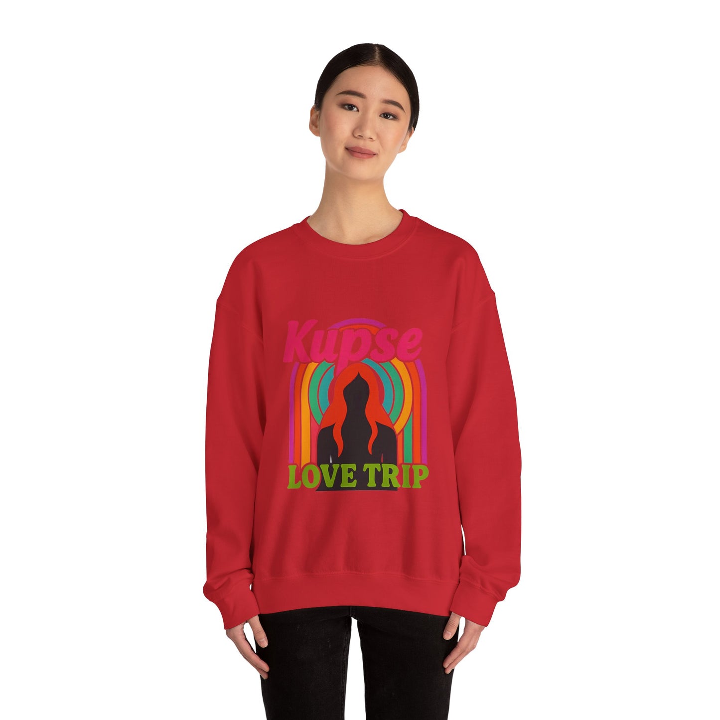 Bluza unisex z grafiką Kup Se Love Trip – klasyczny crewneck i miejski styl