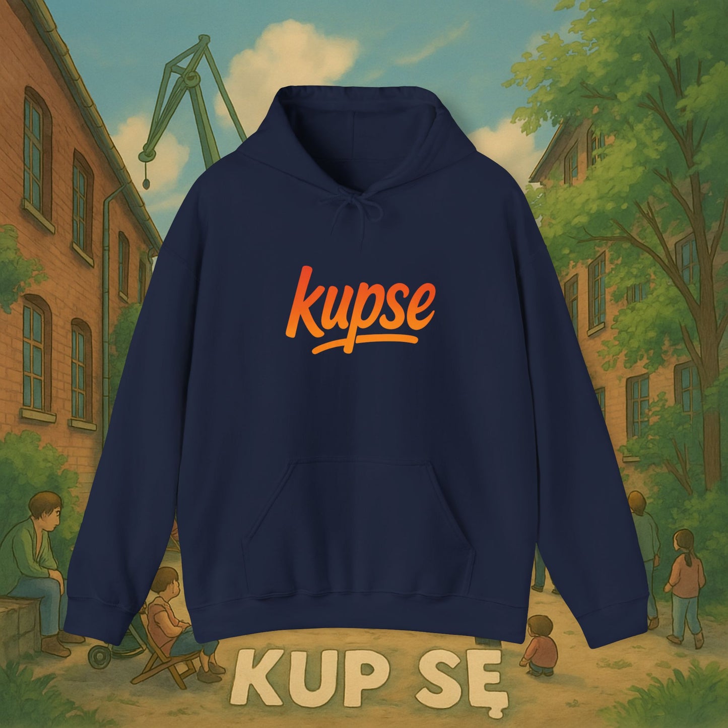 Unisex Heavy Blend Hoodie – Logo Orange – Kup Se