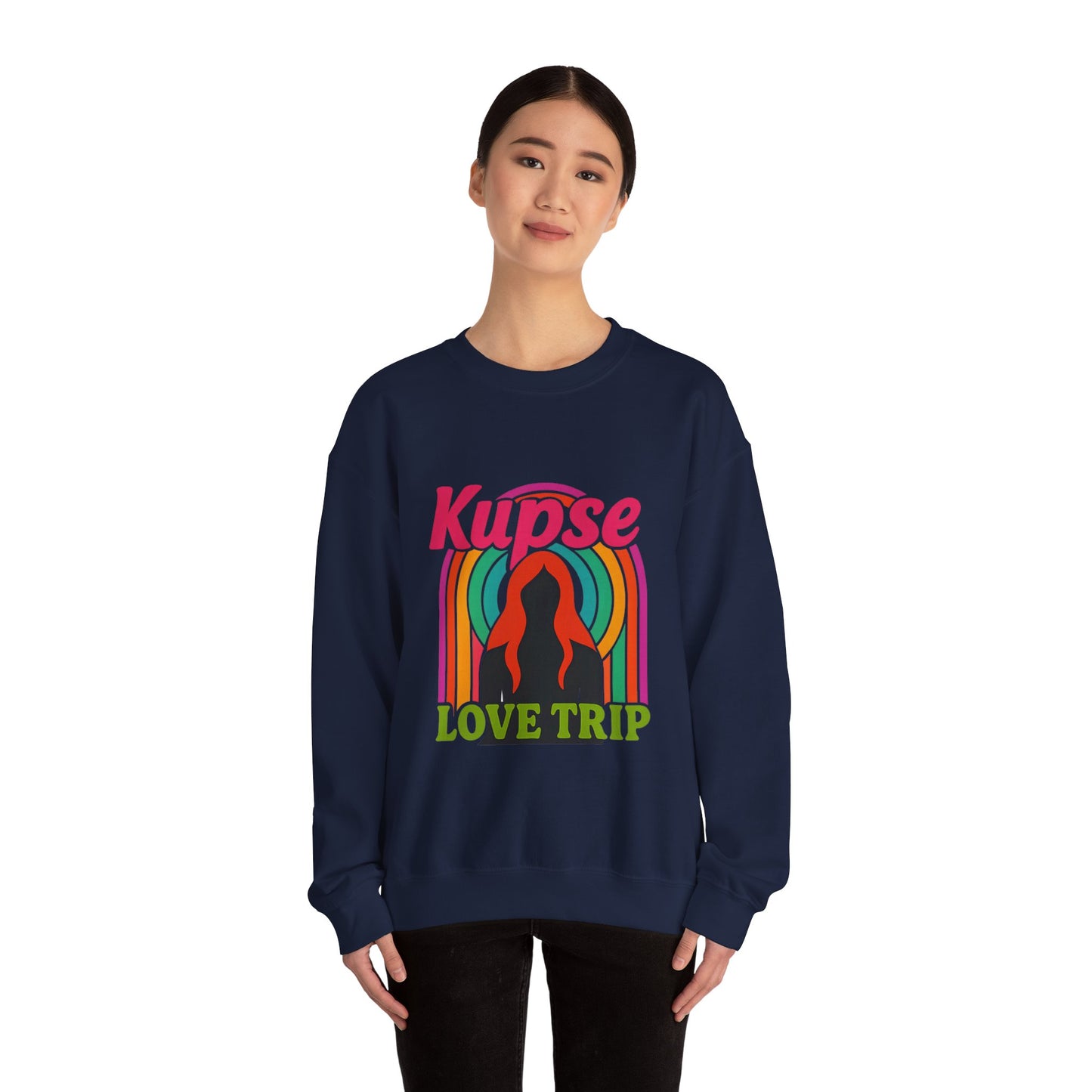 Bluza unisex z grafiką Kup Se Love Trip – klasyczny crewneck i miejski styl