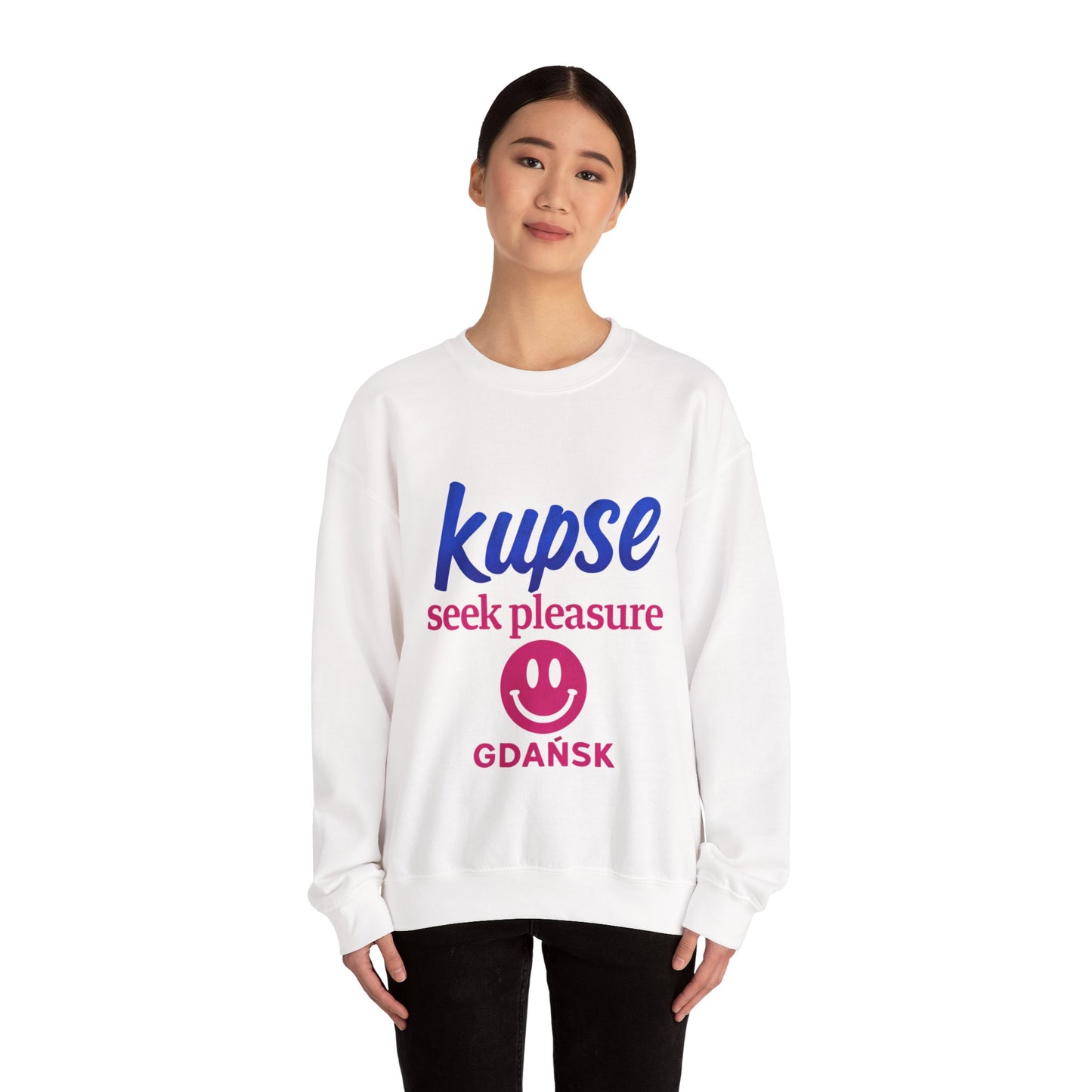 Bluza unisex z grafiką Kup Se Seek Pleasure – klasyczny crewneck i miejski styl