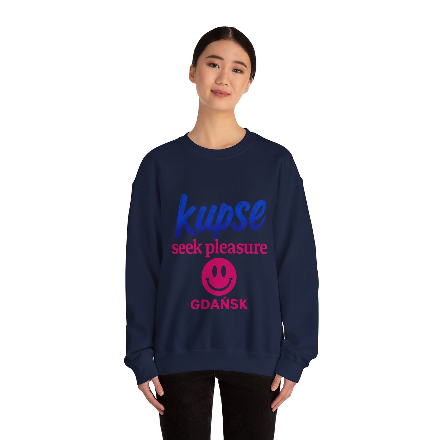 Bluza unisex z grafiką Kup Se Seek Pleasure – klasyczny crewneck i miejski styl