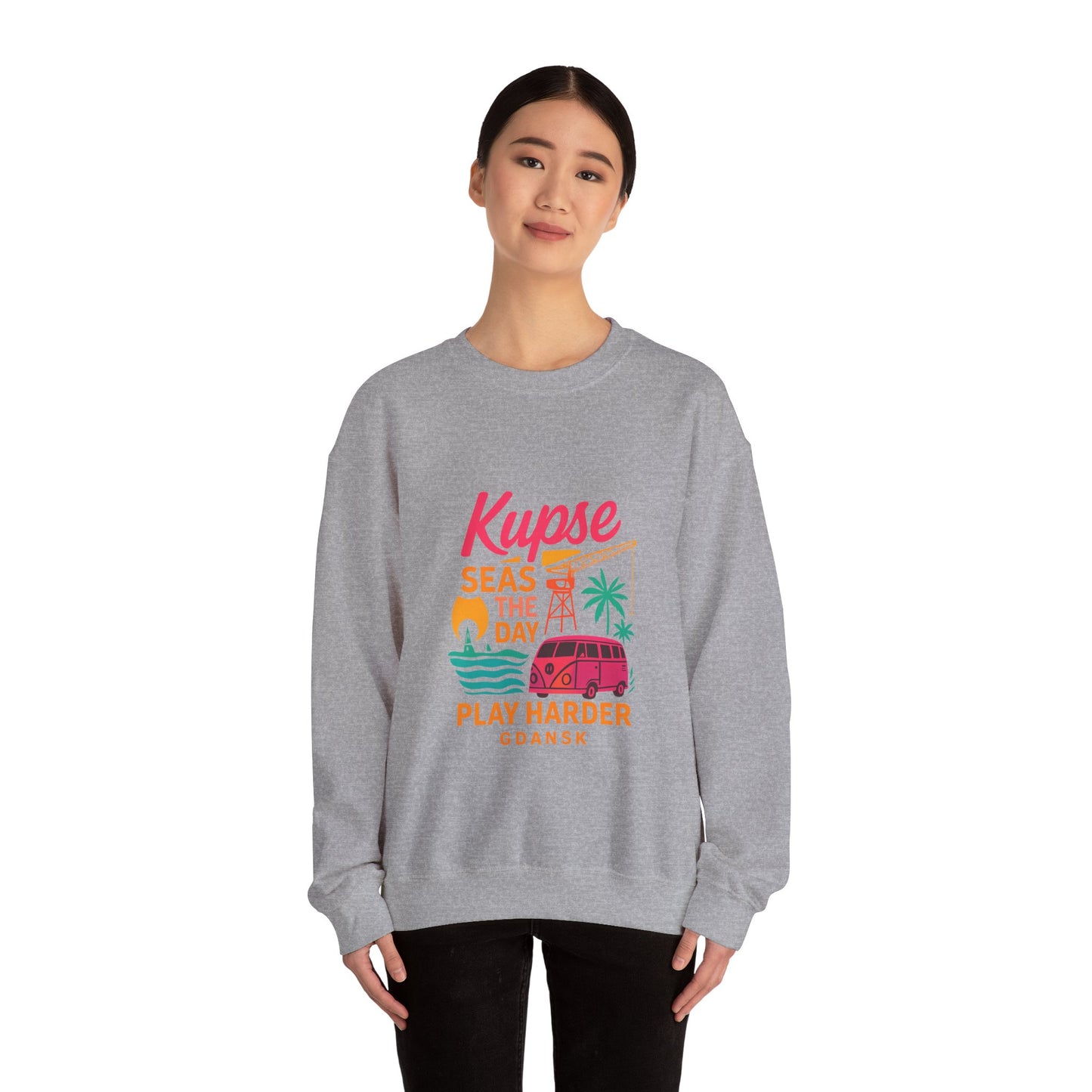 Bluza unisex z grafiką Kup Se Play Harder – klasyczny crewneck i miejski styl