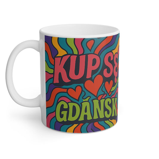Kubek KupSe z Motywem Gdańska – Hippie Vibe i Kolorowa Energia