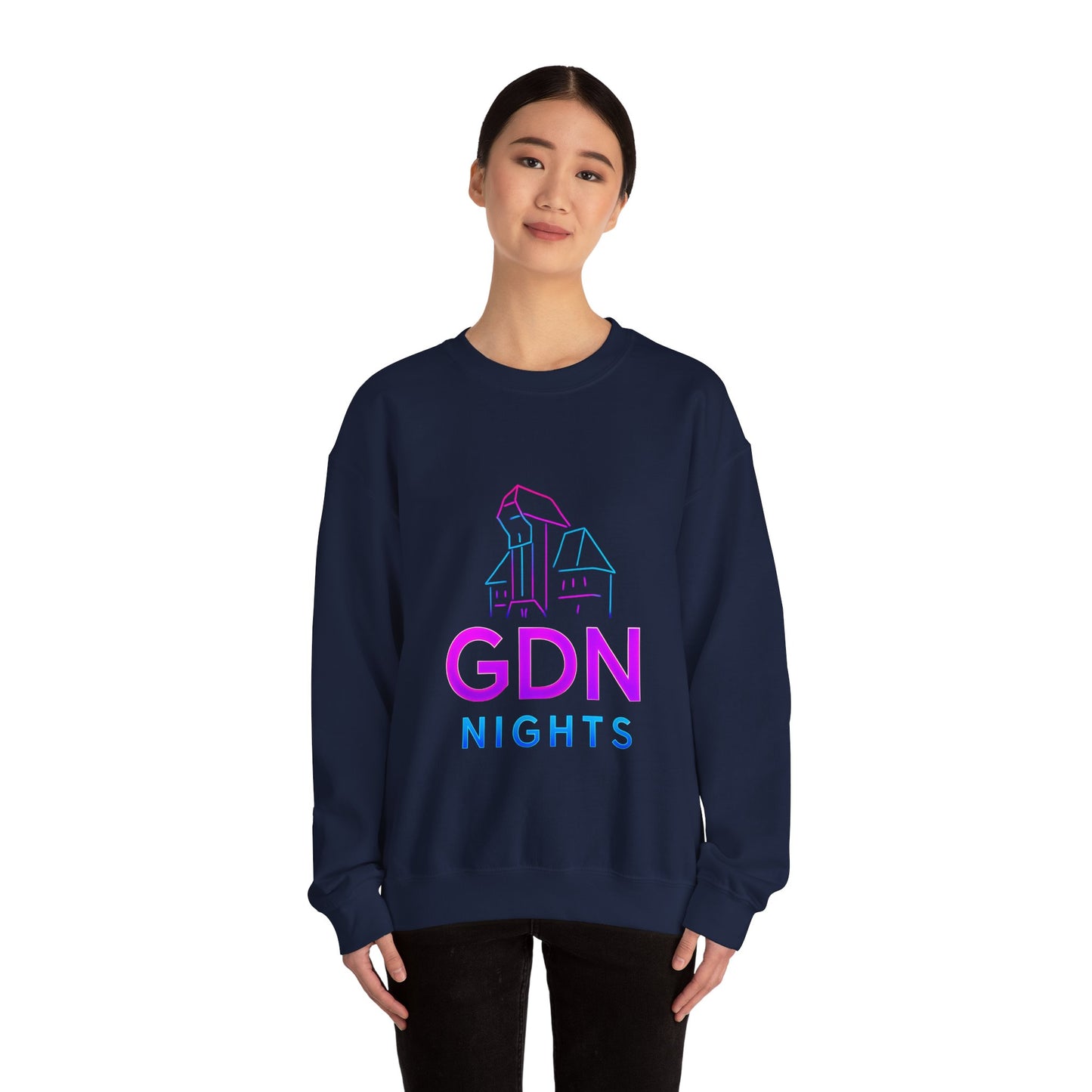 Bluza unisex z grafiką Kup Se GDN Nights – klasyczny crewneck i miejski styl
