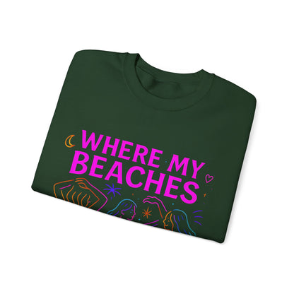 Bluza unisex z grafiką Kup Se Where My Beaches – klasyczny crewneck i miejski styl