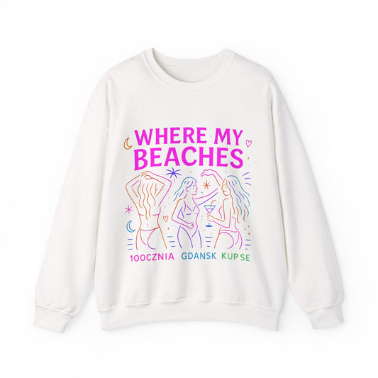 Bluza unisex z grafiką Kup Se Where My Beaches – klasyczny crewneck i miejski styl
