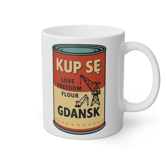 Kubek z Grafiką Kup Se – Gdańsk, Wolność i Styl