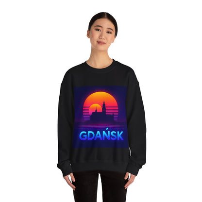 Bluza unisex z grafiką Kup Se Panorama Gdańsk – klasyczny crewneck i miejski styl