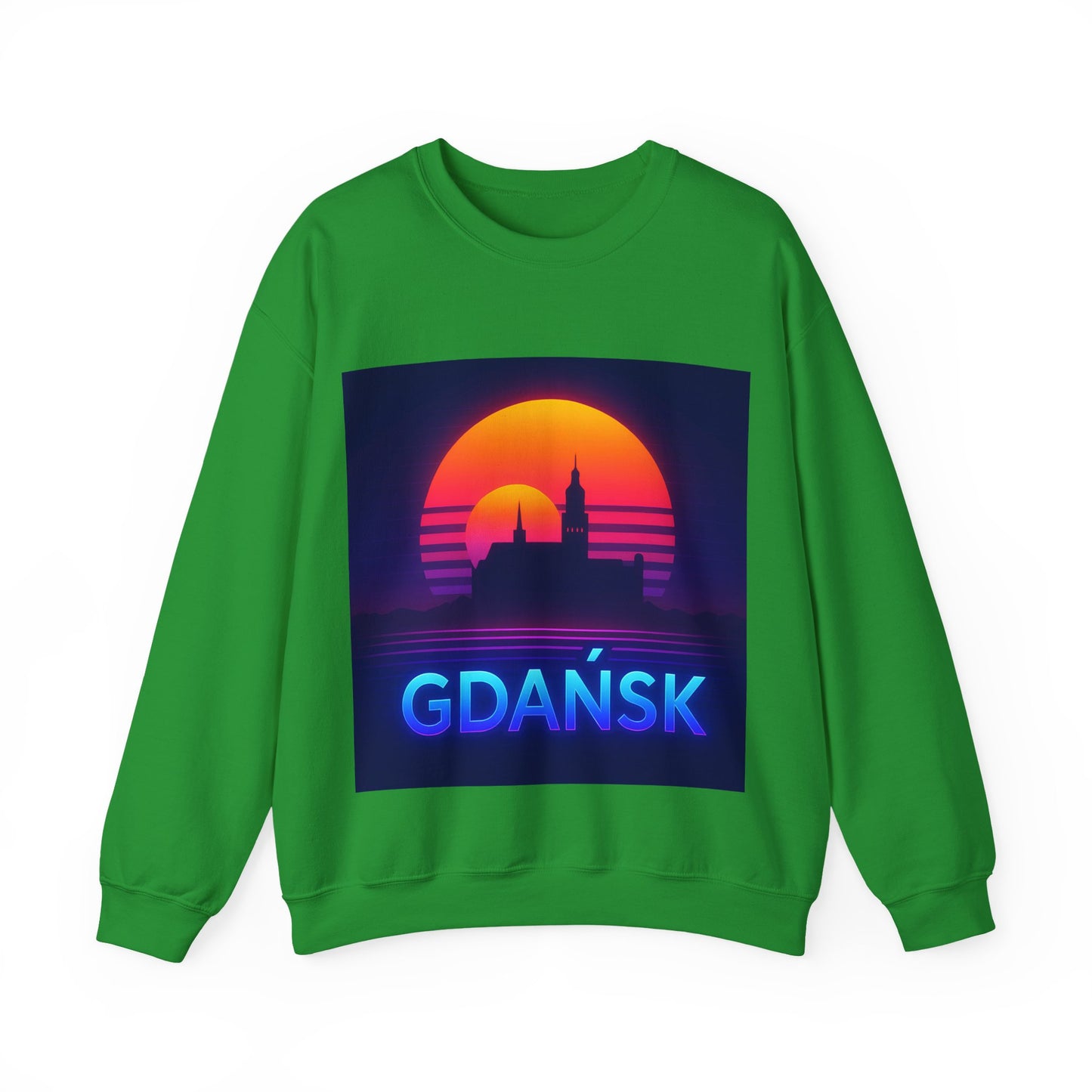 Bluza unisex z grafiką Kup Se Panorama Gdańsk – klasyczny crewneck i miejski styl