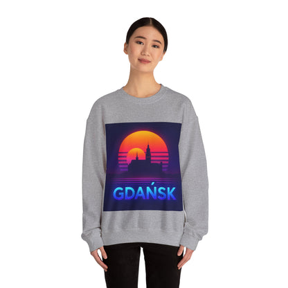 Bluza unisex z grafiką Kup Se Panorama Gdańsk – klasyczny crewneck i miejski styl