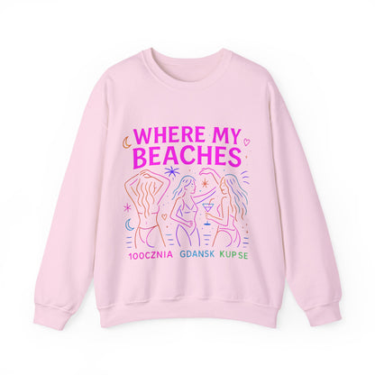 Bluza unisex z grafiką Kup Se Where My Beaches – klasyczny crewneck i miejski styl