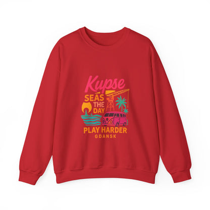 Bluza unisex z grafiką Kup Se Play Harder – klasyczny crewneck i miejski styl
