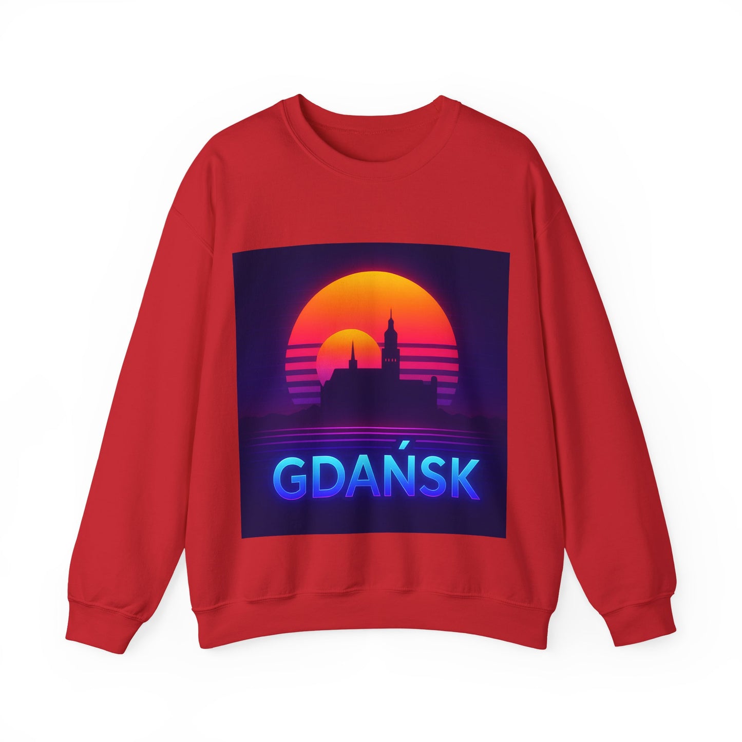 Bluza unisex z grafiką Kup Se Panorama Gdańsk – klasyczny crewneck i miejski styl