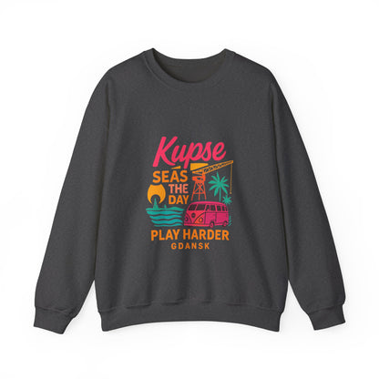 Bluza unisex z grafiką Kup Se Play Harder – klasyczny crewneck i miejski styl