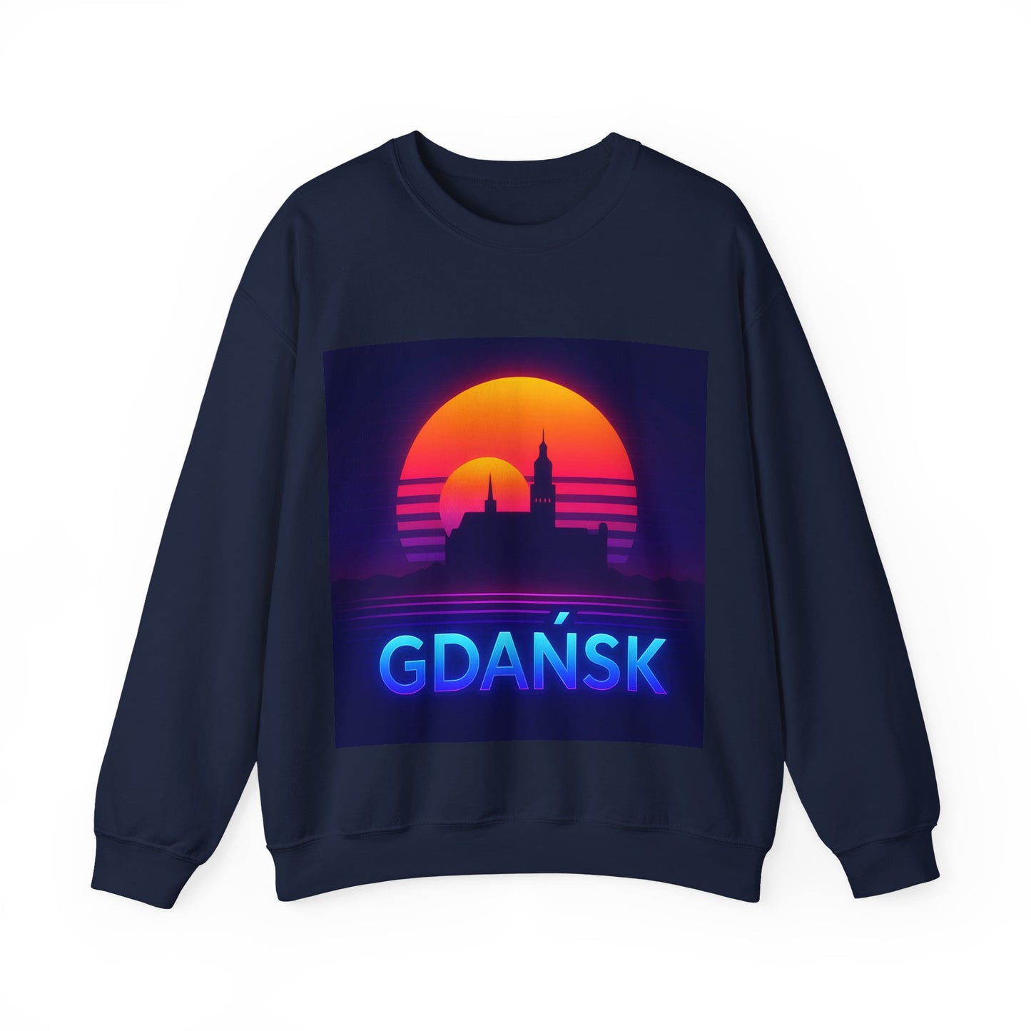 Bluza unisex z grafiką Kup Se Panorama Gdańsk – klasyczny crewneck i miejski styl