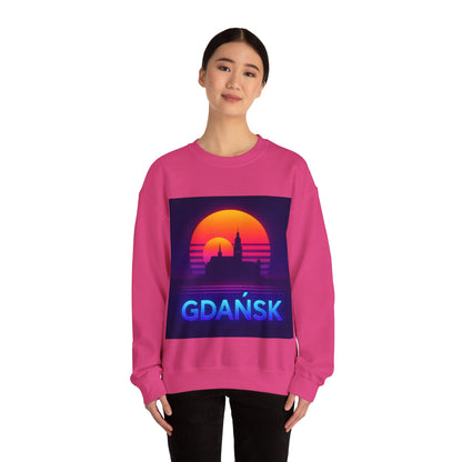 Bluza unisex z grafiką Kup Se Panorama Gdańsk – klasyczny crewneck i miejski styl