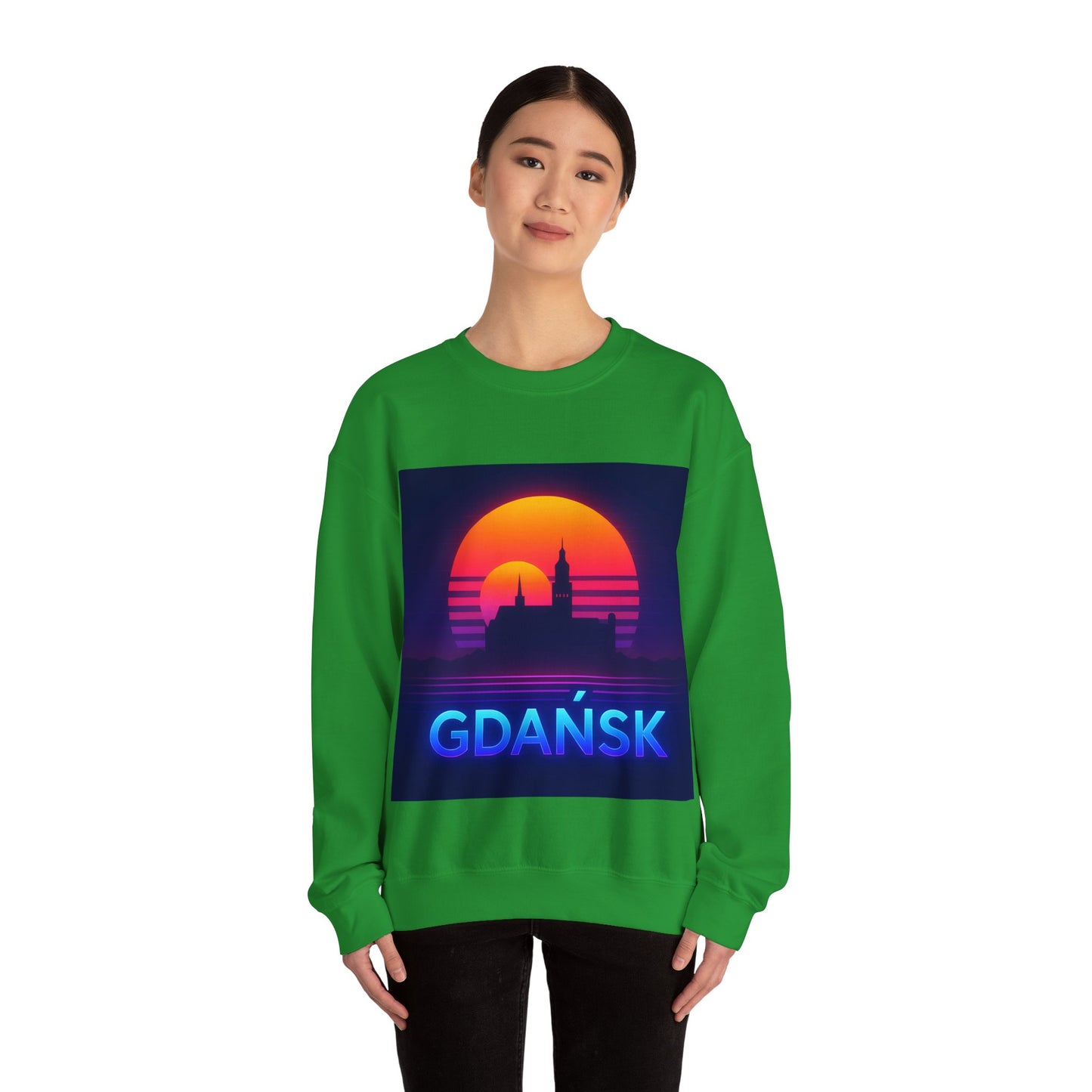 Bluza unisex z grafiką Kup Se Panorama Gdańsk – klasyczny crewneck i miejski styl