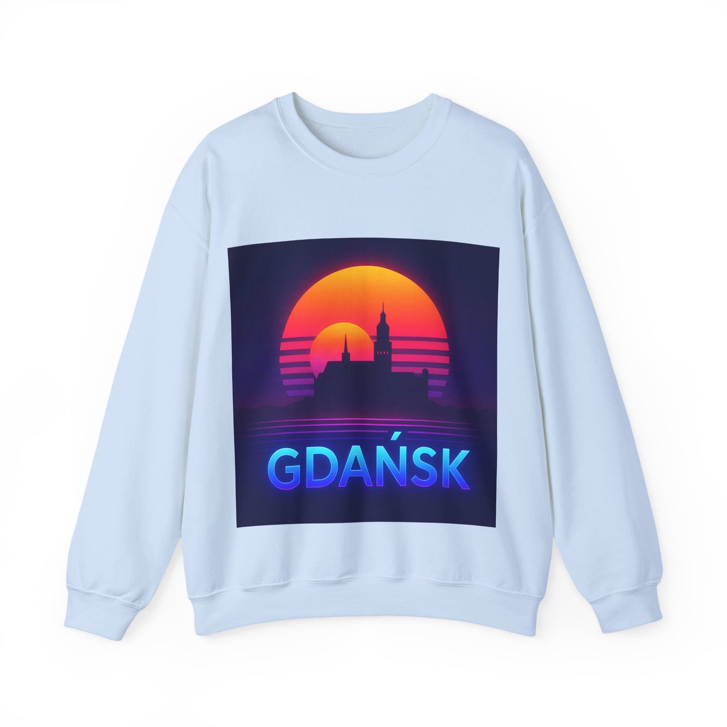 Bluza unisex z grafiką Kup Se Panorama Gdańsk – klasyczny crewneck i miejski styl