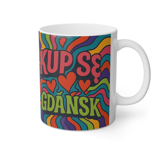 Kubek KupSe z Motywem Gdańska – Hippie Vibe i Kolorowa Energia