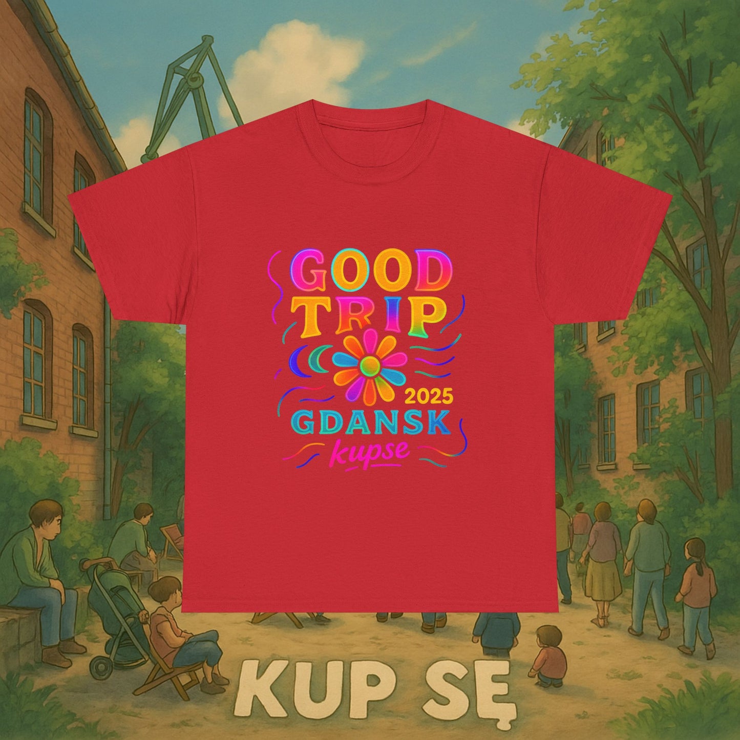 KupSe Good Trip Gdansk Style t-shirt - Unisex Heavy Cotton Tee