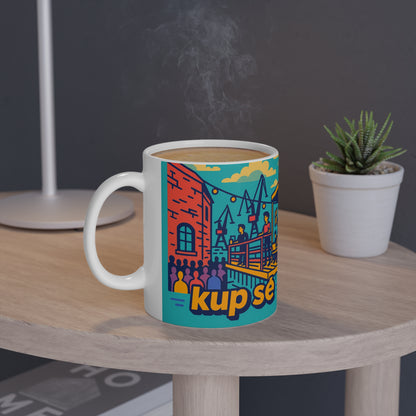 Kubek z Grafiką Kup Se – Twoja Codzienna Dawka Koloru